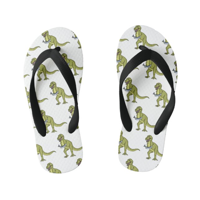 Funny T rex dinosaurier Illustration Kinderbadesandalen (Fußbett)