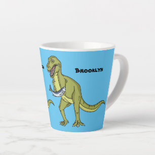 Funny T rex dinosaurier Illustration Milchtasse