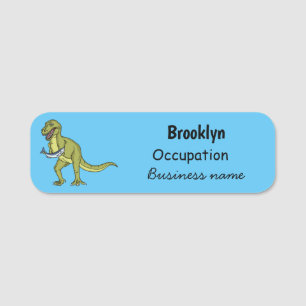 Funny T rex dinosaurier Illustration Namensschild