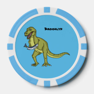 Funny T rex dinosaurier Illustration Pokerchips