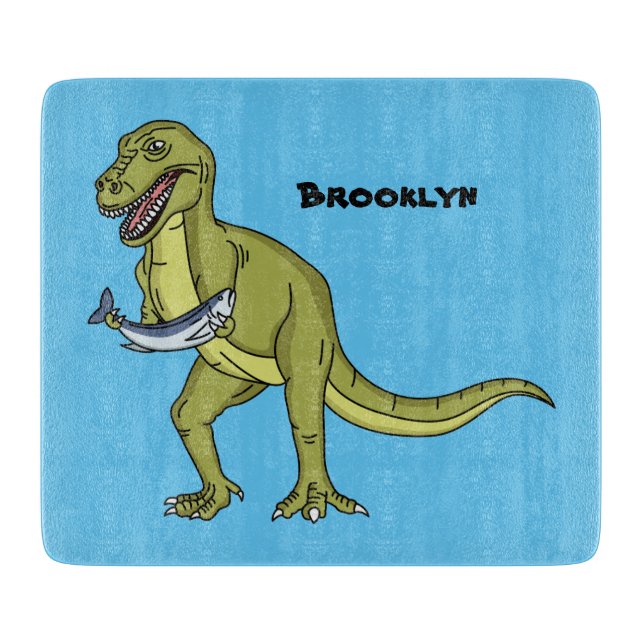Funny T rex dinosaurier Illustration Schneidebrett (Vorderseite)