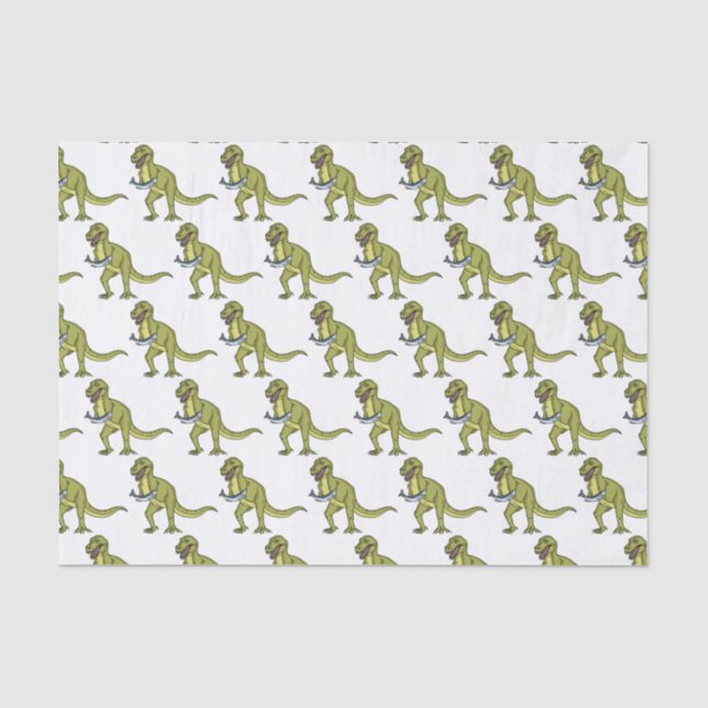Funny T rex dinosaurier Illustration Seidenpapier (Vorderseite)