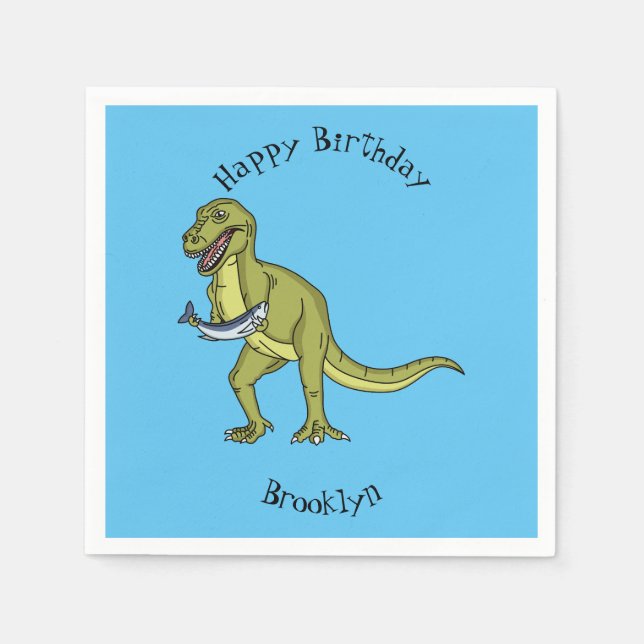 Funny T rex dinosaurier Illustration Serviette (Vorderseite)
