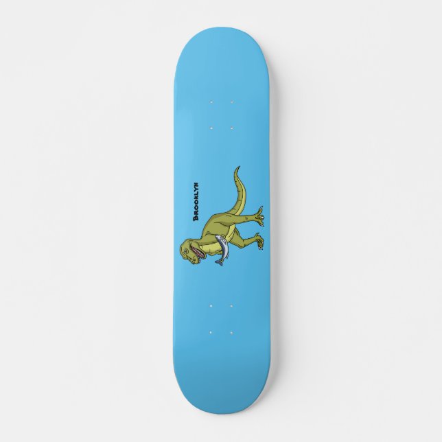 Funny T rex dinosaurier Illustration Skateboard (Vorne)