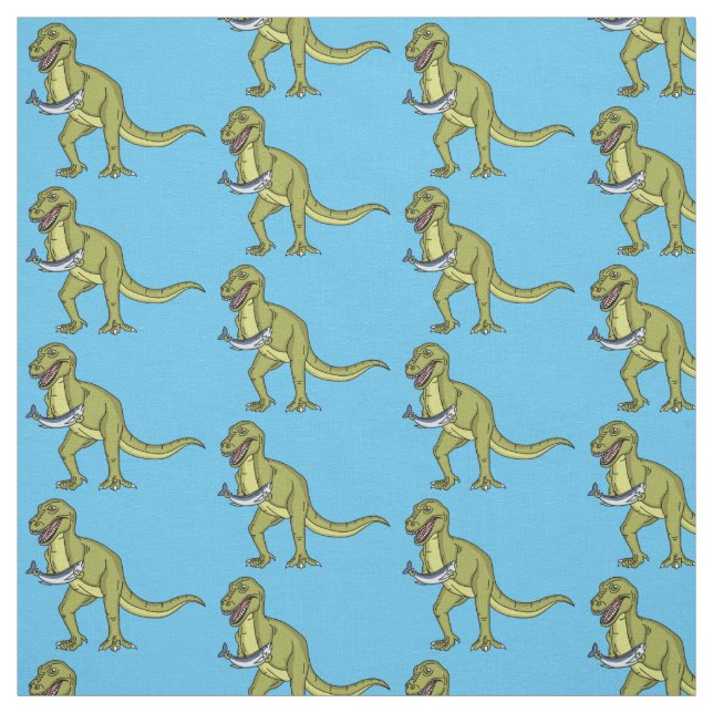 Funny T rex dinosaurier Illustration Stoff (Muster)