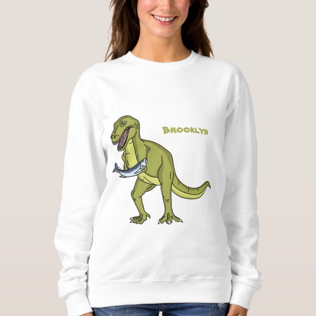 Funny T rex dinosaurier Illustration Sweatshirt (Vorderseite)