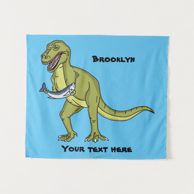 Funny T rex dinosaurier Illustration Wandteppich (Vorderseite (Horizontal))