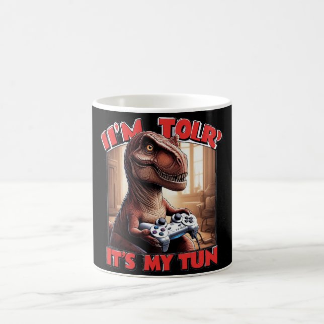 Funny T-Rex Gamer Quote Design Kaffeetasse (Mittel)