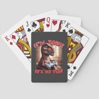 Funny T-Rex Gamer Quote Design Spielkarten