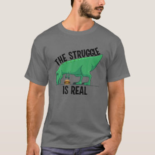 Funny T-rex Hamburger Geschenk Cool der Kampf ist T-Shirt