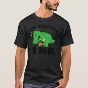 Funny T-rex Hamburger Geschenk Cool der Kampf ist T-Shirt