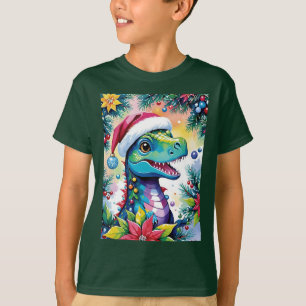 Funny T-Rex Weihnachtsmann T-Shirt