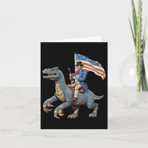 Funny T-Shirt Abe Lincoln Reiten A Dinosaur T-rex Karte