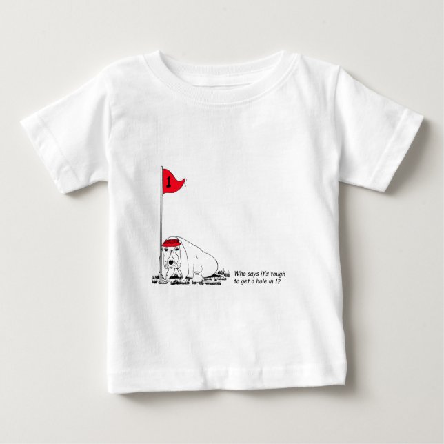 Funny T-shirt de chien de golf pour bébé (Devant)