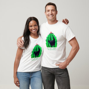Funny T - Shirt Gift Happy Cactus Smile Custom Tex