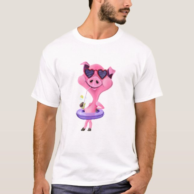 Funny T - Shirt mit Party Pig (Vorderseite)