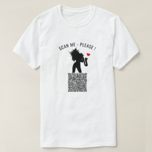 Funny T - Shirt mit QR Code Scan Info und Saxo Gir