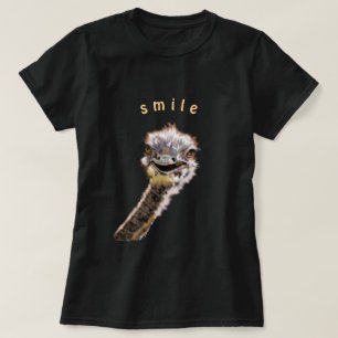 Funny T - Shirt mit spielerischem Happy Ostrich - 