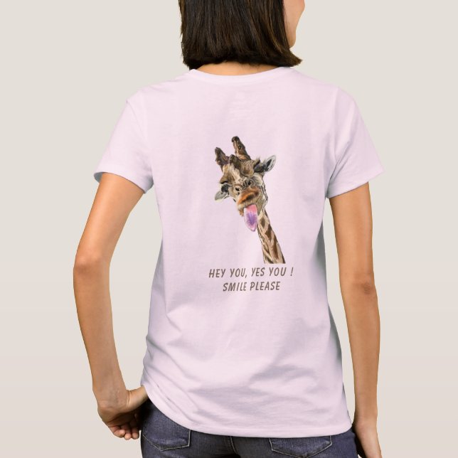Funny T - Shirt Playful Giraffe Smile - Benutzerde (Rückseite)