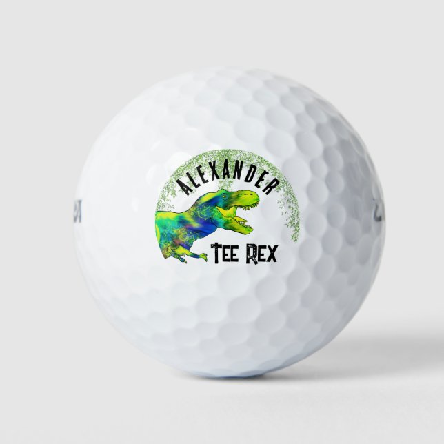 Funny T-Shirt Rex Dinosaur Vater Joke Golfball (Vorderseite)