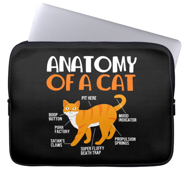 Funny Tabby Cat Eigentümer Anatomie einer Katze Laptopschutzhülle (Vorderseite)