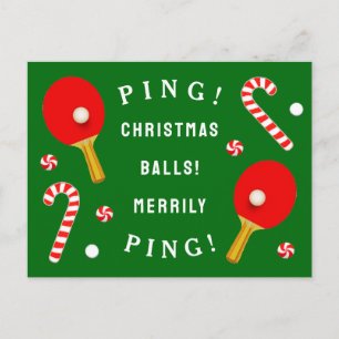 Funny Table Tennis Feiertagspostkarte