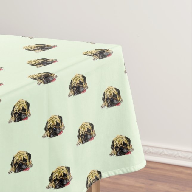 Funny Tableclout mit Mops Dog - Custom Colors Tischdecke (Beispiel)