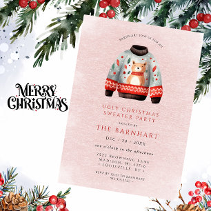 Funny Tacky Ugly Christmas Sweater Party Einladung