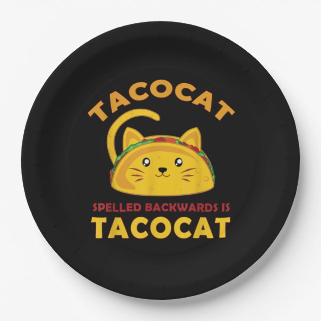 Funny Taco Cat Zitat Meme Einzigartige Männer Kind Pappteller (Vorderseite)