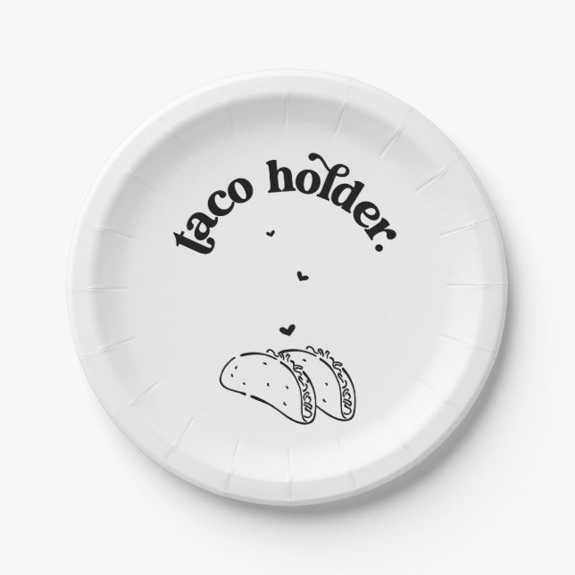 Funny ' Taco Holder ' Plate Pappteller (Vorderseite)