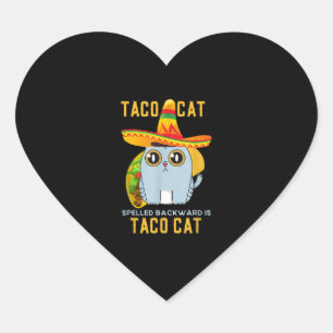 Funny Taco Katze Spur Rückwärts mexikanischer Taco Herz-Aufkleber