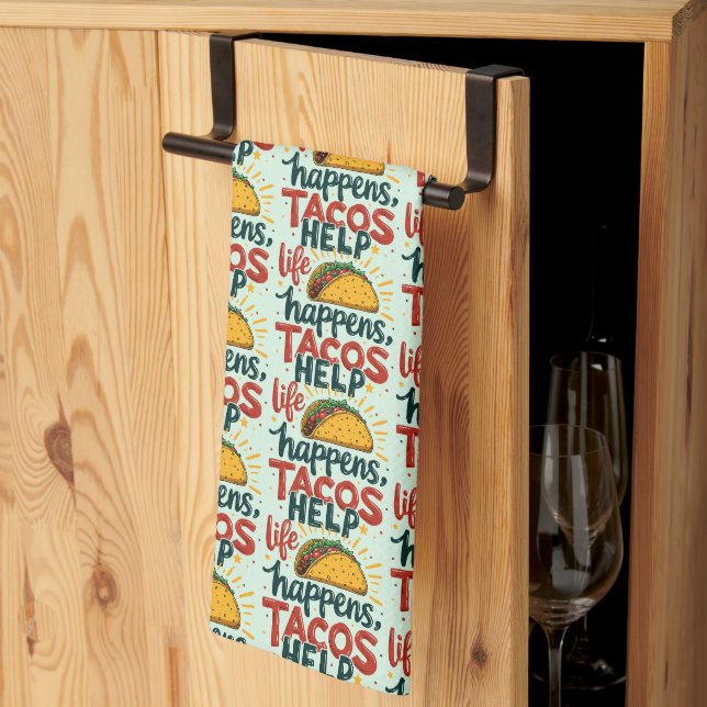 Funny Taco Lover Fiesta Foodie Humor Art Blue Geschirrtuch (Drittel gefaltet)