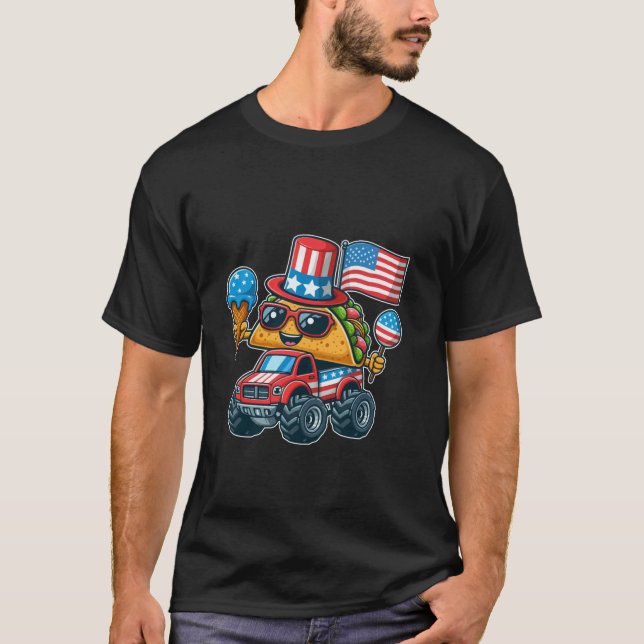 Funny Taco Monster Truck mit Eis 4. T-Shirt (Vorderseite)
