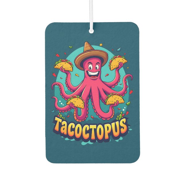 Funny Taco Octopus Cartoon Food Puff Autolufterfrischer (Vorderseite)