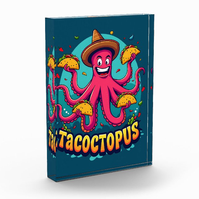 Funny Taco Octopus Cartoon Food Puff Fotoblock (Links)