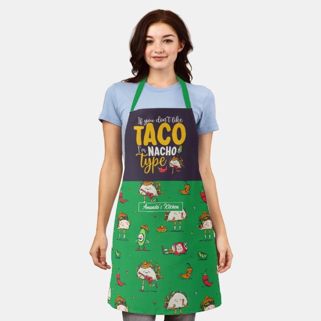 Funny Taco Pun Cinco De Mayo mexikanisches Muster Schürze (Getragen)