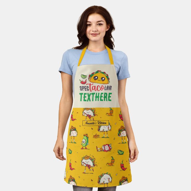 Funny Taco Pun Mexikanisches Essen Lover Personali Schürze (Getragen)