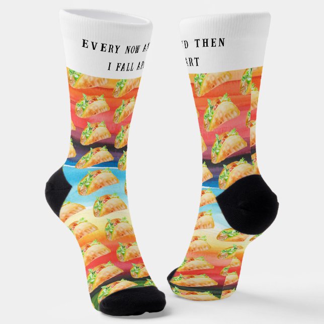 Funny Taco Socks | Ab und zu fällt ich weg Socken (Gewinkelt)