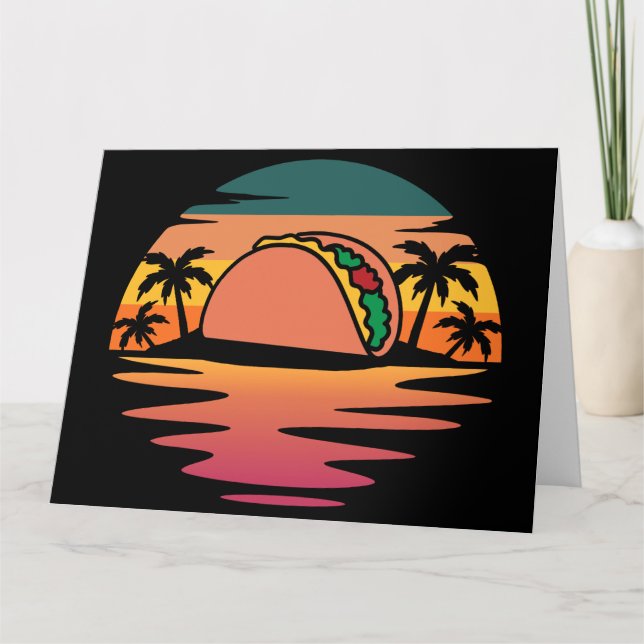 Funny Taco Sommerferieninsel: Cinco De Mayo Karte (Vorderseite)