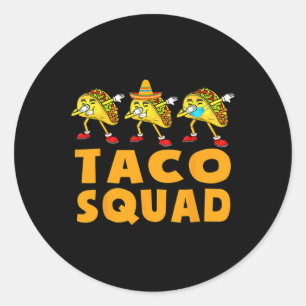 Funny Taco Squad Niedlich mexikanisches Food Lover Runder Aufkleber
