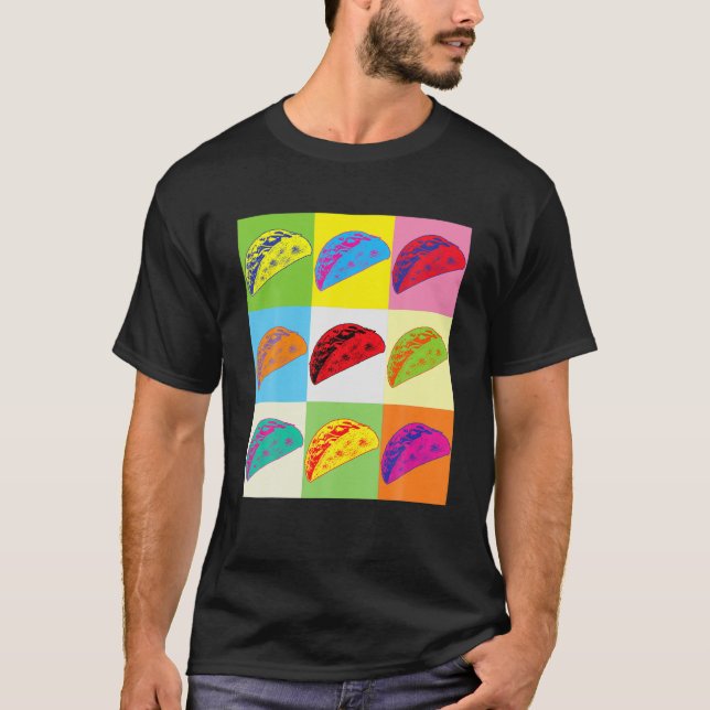 Funny Taco T, Pop Art Taco, Taco Lover T-Shirt (Vorderseite)