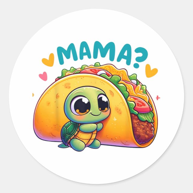 Funny Taco Tequila Mama Cinco Runder Aufkleber (Vorderseite)