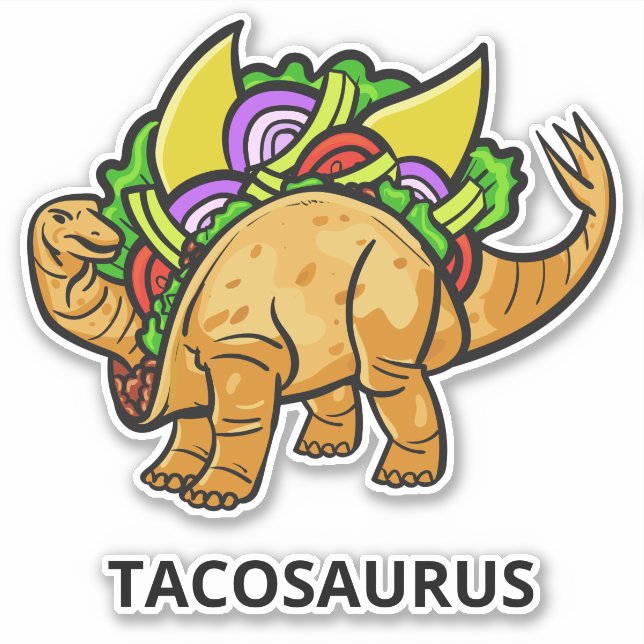 Funny TACOSAURUS-Zoll-Text Aufkleber (Vorderseite)