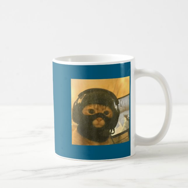 Funny Tactical Gamer Cat Meme Graphic  Kaffeetasse (Rechts)