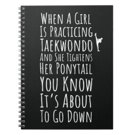 Funny Taekwondo Gifts For Her Teen Girls Women TKD Notizblock