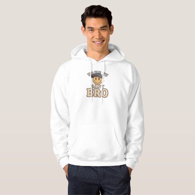 Funny "Take It Easy Bro" Smiley Face Hoodie (Vorne ganz)