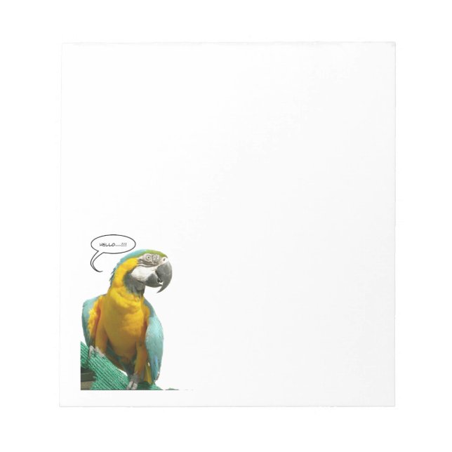 Funny Talking Parrot Notepad Notizblock (Vorderseite)
