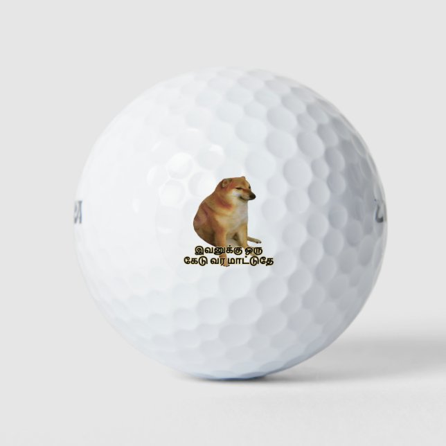 Funny Tamil Cheems Doge Meme Doge Golfball (Vorderseite)