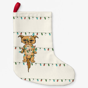 Funny Tanged Grumpy Xmas Cat Holiday Kleiner Weihnachtsstrumpf