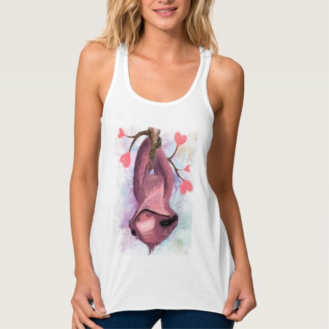 Funny Tank Top mit Playful Sloth (Vorderseite)